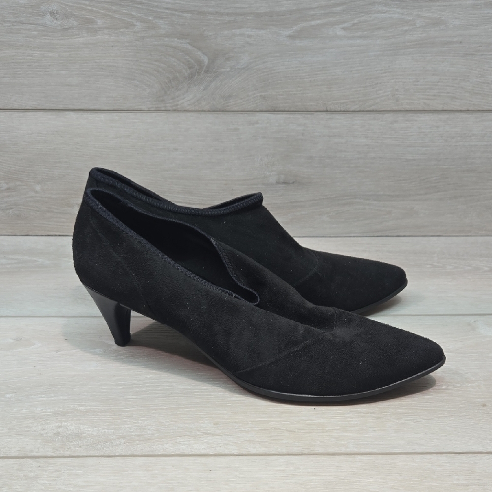 Ecco Women Suede The Pointeed Toe Elegant Black Shoes Sz 41/10